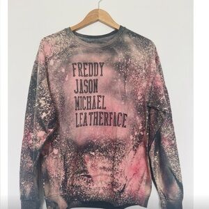 NWOT Graphic Halloween characters Tie-Dye Crew Neck Sweater